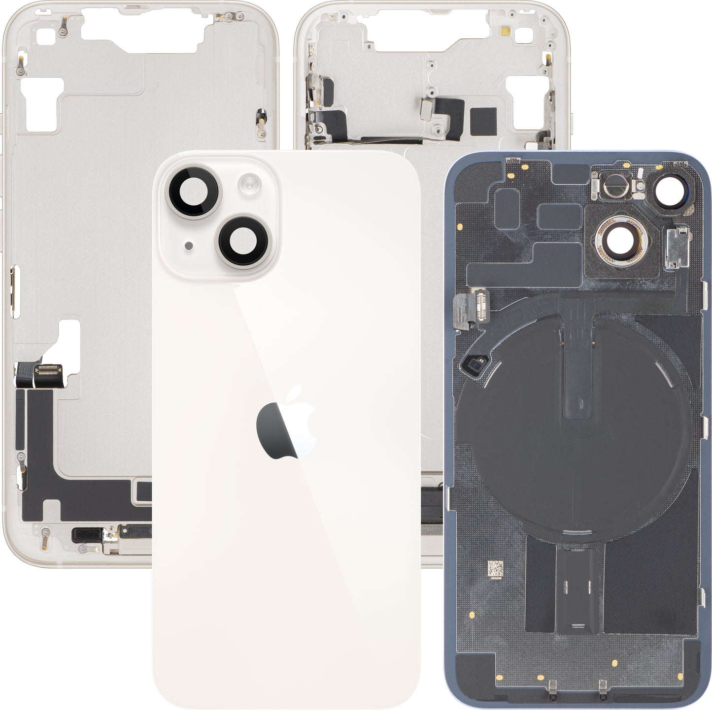 Batterijdeksel Apple iPhone 14, Met Middenbehuizing, Volledige Onderdelen, Wit (Starlight), Swap