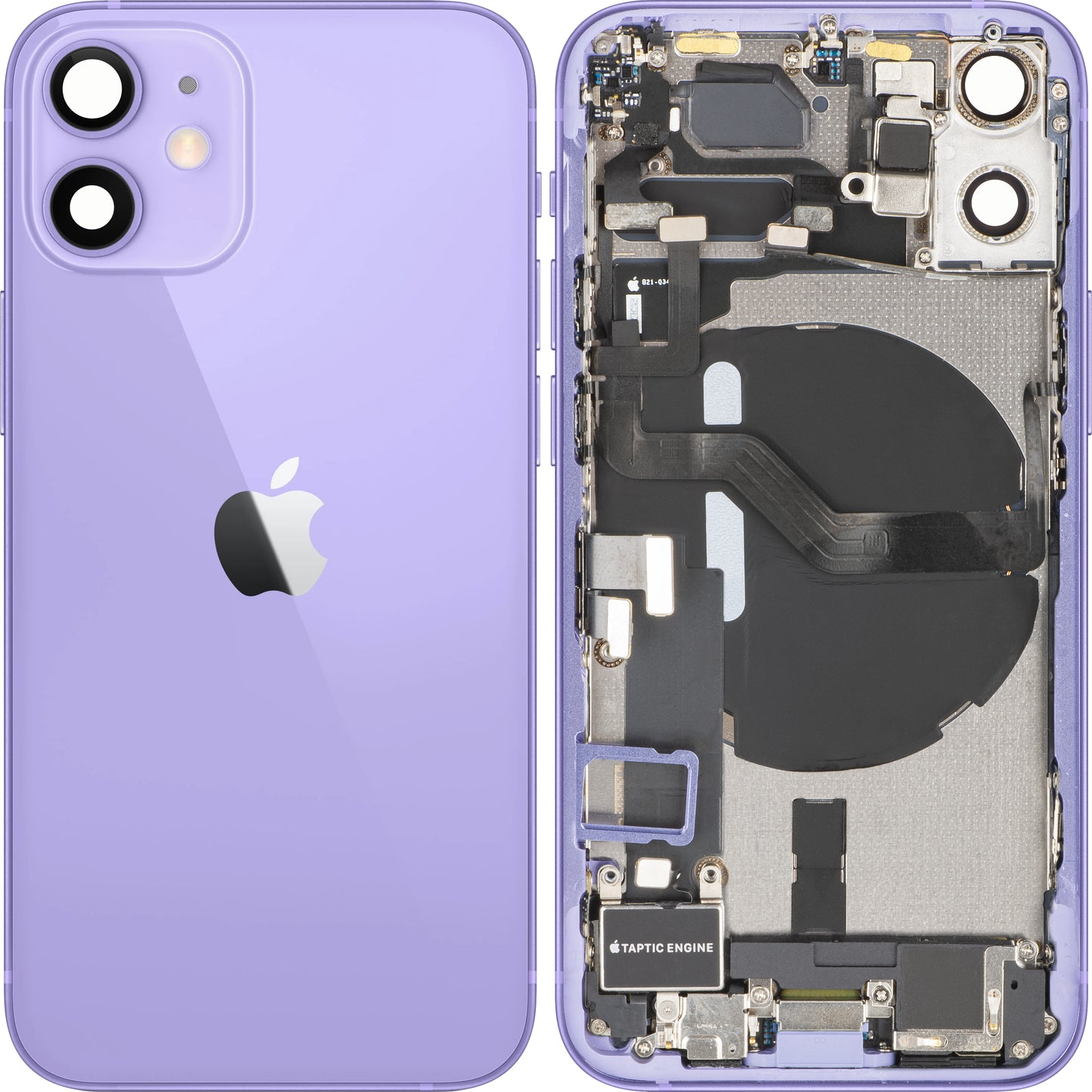 Batterijdeksel Apple iPhone 12 mini, Met Middenbehuizing, Volledige Onderdelen, Paars, Swap