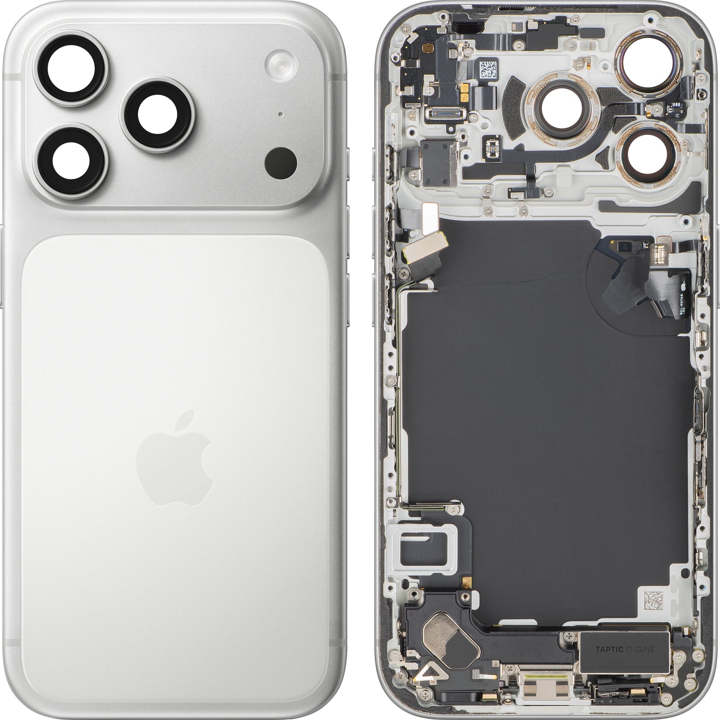 Couvercle de batterie Apple iPhone 17 Pro, avec boîtier intermédiaire, toutes pièces incluses, Argenté, Échange