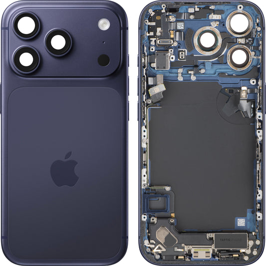 Batterijdeksel Apple iPhone 17 Pro, Met Middenbehuizing, Volledige Onderdelen, Marineblauw (Deep Blue), Swap