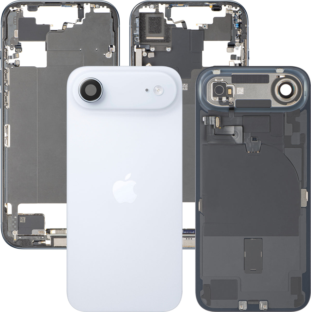 Couvercle de batterie Apple iPhone 17 Air, avec coque centrale, pièces complètes, bleu (Sky Blue), échange premium