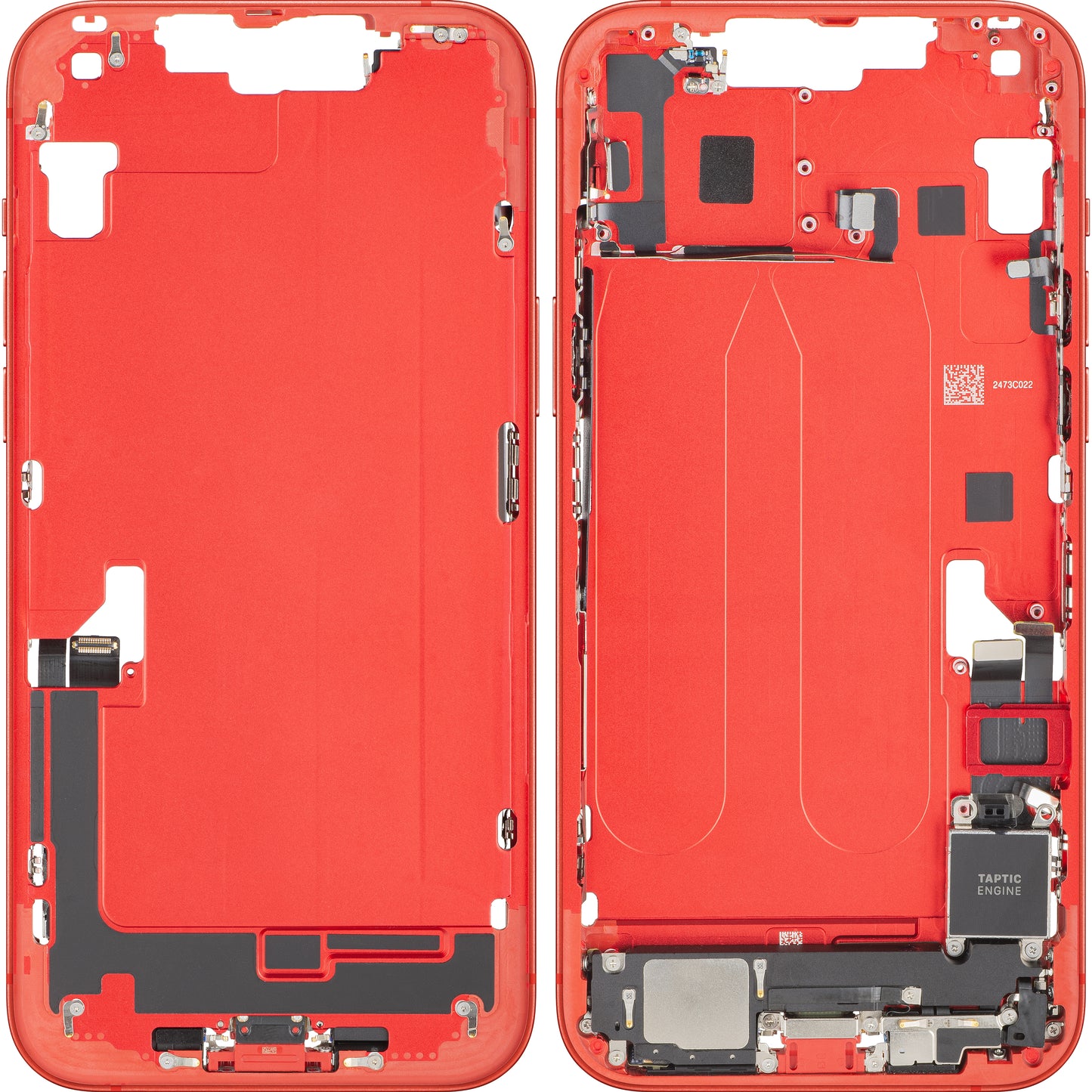 Batterijdeksel Apple iPhone 14 Plus, Met Middenbehuizing, Volledige Onderdelen, Rood, Swap