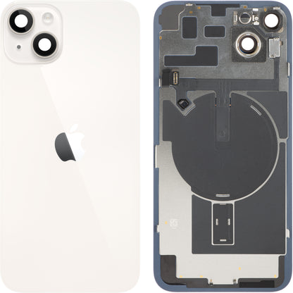 Couvercle de batterie Apple iPhone 14 Plus, avec coque intermédiaire, toutes pièces incluses, Blanc (Starlight), Échange