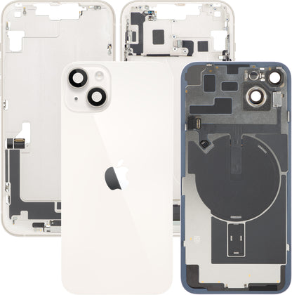 Couvercle de batterie Apple iPhone 14 Plus, avec coque intermédiaire, toutes pièces incluses, Blanc (Starlight), Échange