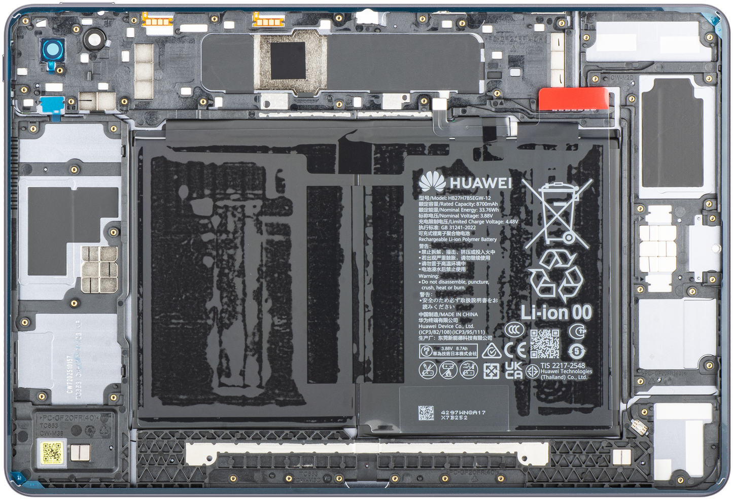 Batterijdeksel met Accu Huawei MatePad 11.5 S (2025), Grijs, Service Pack 02357KLM