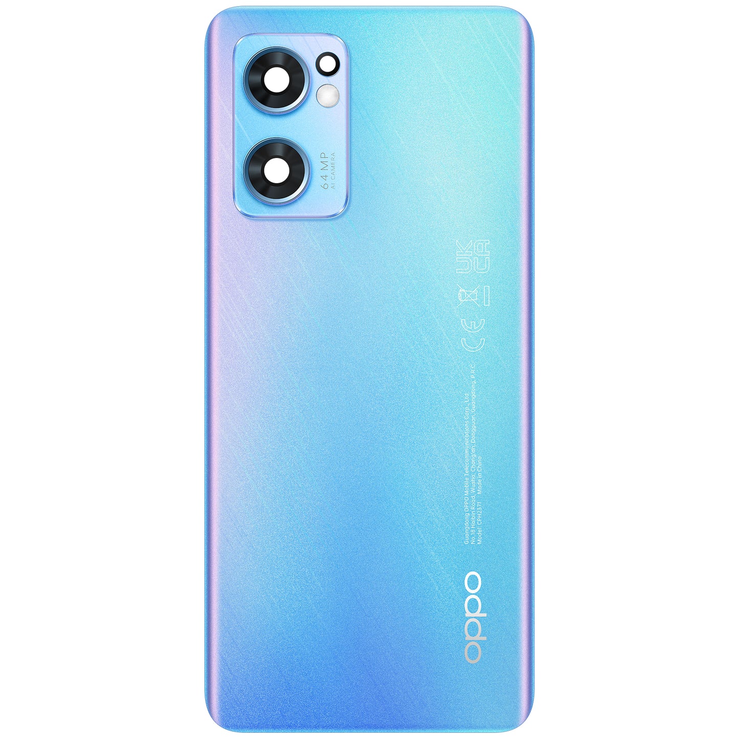 Couvercle de batterie Oppo Find X5 Lite / Reno7 5G, Bleu (Startrails Blue), Service Pack 4150029