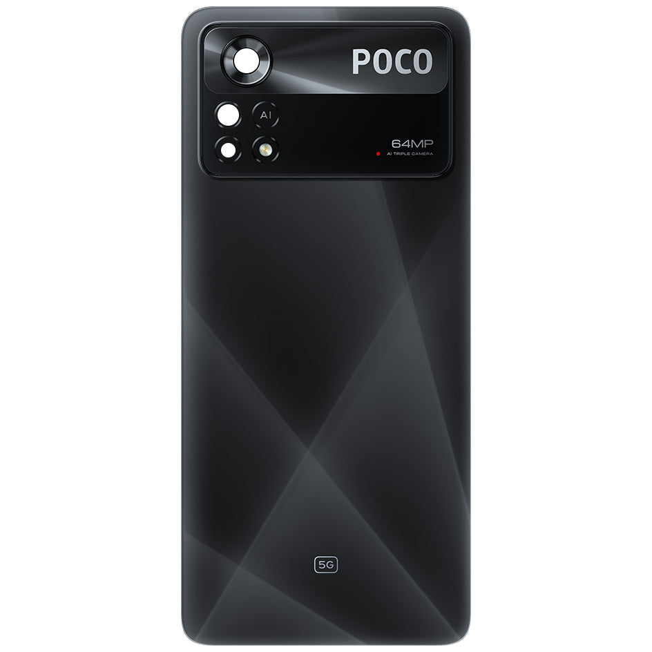 Batterijdeksel Xiaomi Poco X4 Pro 5G, Zwart (Laser Black), Service Pack 5600050K6P00