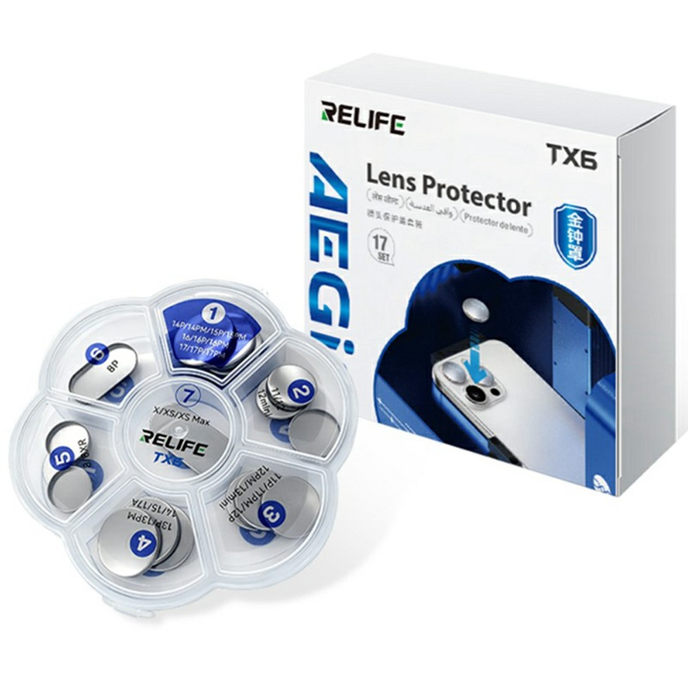 Capuchon de Protection pour Objectif de Caméra Téléphone Relife TX6 pour Apple iPhone 8 - 17 Series