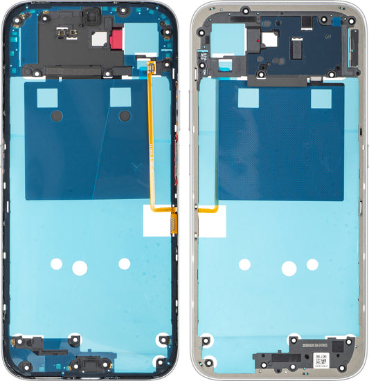 Middenbehuizing Honor 600 Smart, Wit (Meteor Silver), Service Pack 9707ADNS