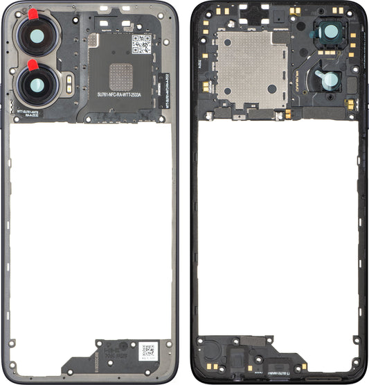 Coque centrale Motorola Moto G35, noire (Midnight Black), Service Pack 5S58C28877