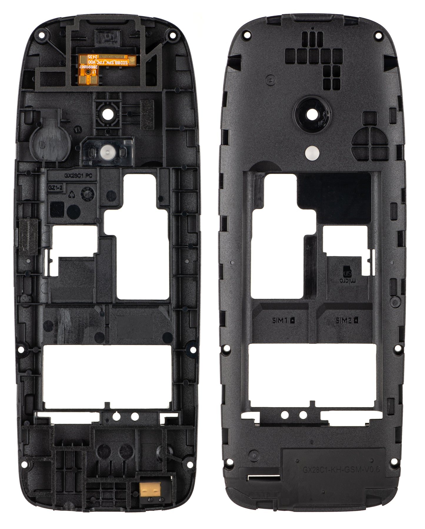 Middenbehuizing voor NOKIA 6310 (2024), Zwart