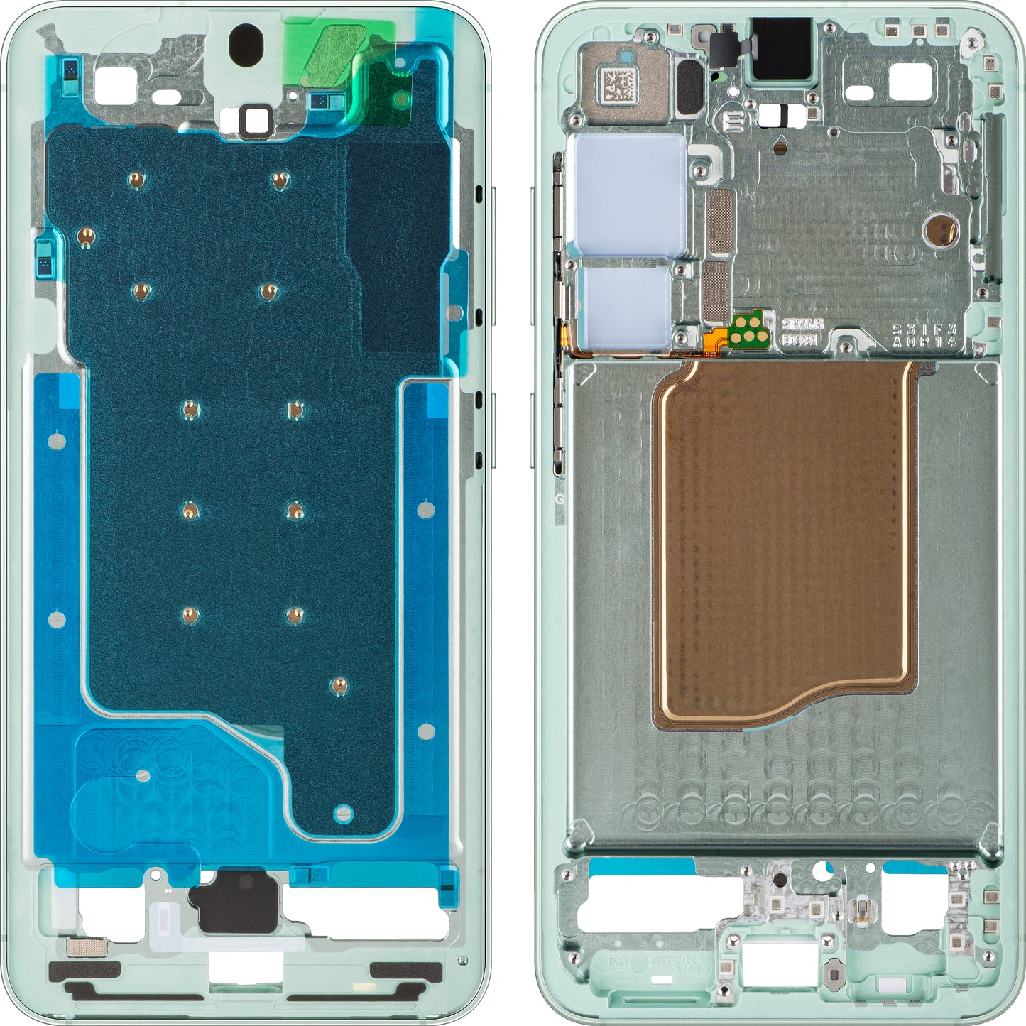 Middenbehuizing Samsung Galaxy S25 S931, Groen (Mint), Service Pack GH82-36328B