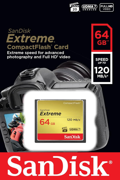 SanDisk Extreme CompactFlash Speicherkarte, 64Gb, UDMA 7 SDCFXSB-064G-G46