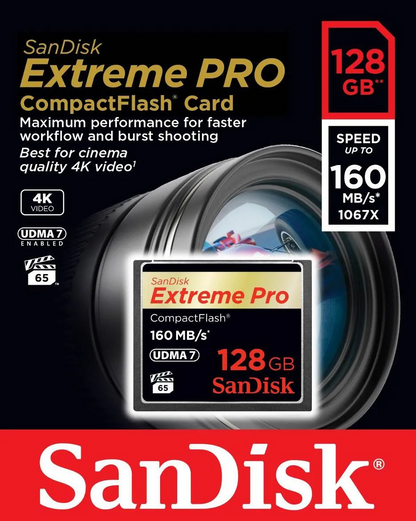 SanDisk Extreme Pro CompactFlash Speicherkarte, 128Gb, UDMA 7 SDCFXPS-128G-X46