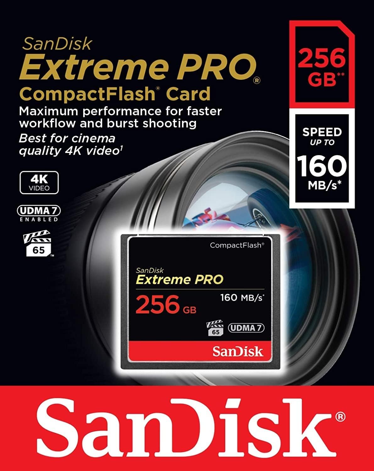 SanDisk Extreme Pro CompactFlash Speicherkarte, 256Gb, UDMA 7 SDCFXPS-256G-X46