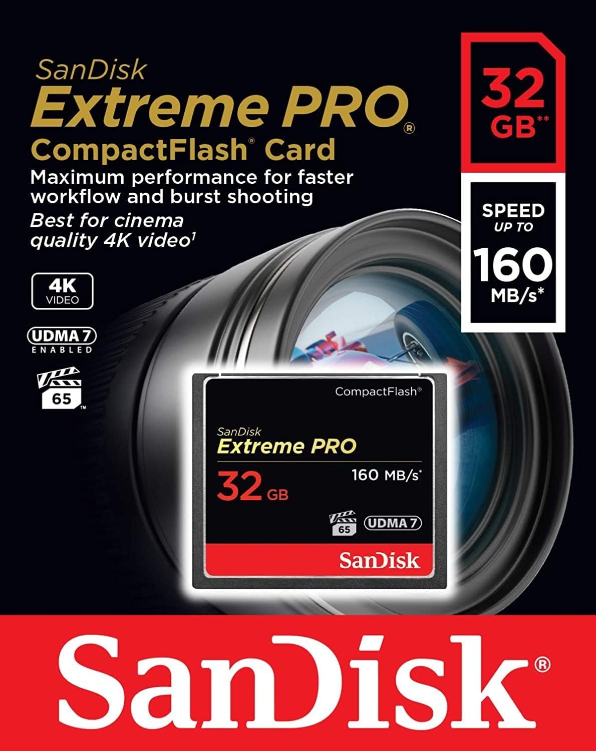 CompactFlash Geheugenkaart SanDisk Extreme Pro, 32Gb, UDMA 7 SDCFXPS-032G-X46