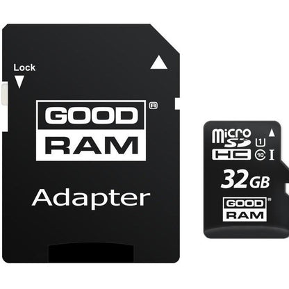 Carte Mémoire microSDHC GoodRam, 32Go, Classe 10 / UHS-1 U1, Avec Adaptateur