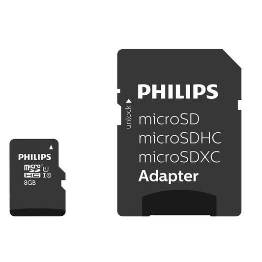 Philips microSDHC Geheugenkaart, 8Gb, Klasse 10 / UHS-1 U1, Met Adapter FM08MP45B/10