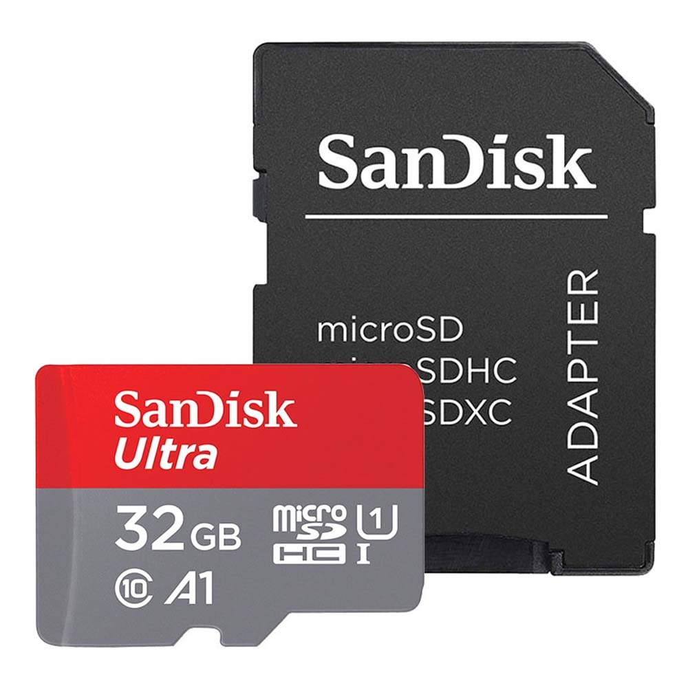 Carte mémoire microSDHC SanDisk Ultra Android A1, 32Go, Classe 10 / UHS-1 U1, Avec Adaptateur SDSQUA4-032G-GN6MA