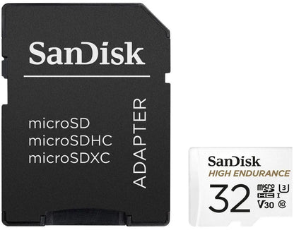 SanDisk High Endurance microSDHC Geheugenkaart, 32Gb, Klasse 10 / UHS-1 U3, Met Adapter SDSQQNR-032G-GN6IA