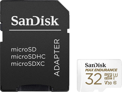Carte mémoire microSDHC SanDisk MAX Endurance, 32Gb, Classe 10 / UHS-1 U3, Avec Adaptateur SDSQQVR-032G-GN6IA