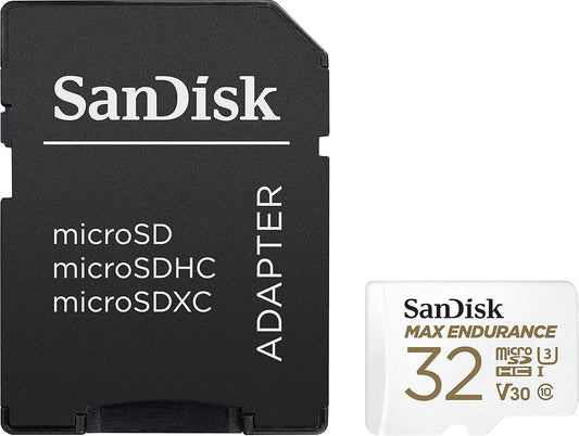 Carte mémoire microSDHC SanDisk MAX Endurance, 32Gb, Classe 10 / UHS-1 U3, Avec Adaptateur SDSQQVR-032G-GN6IA