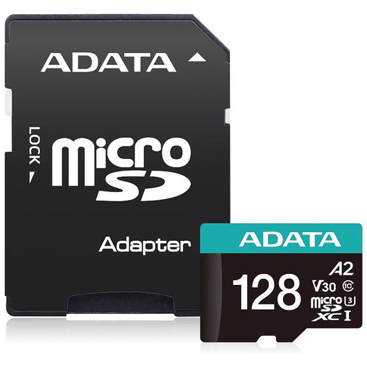 Geheugenkaart microSDXC Adata Premier Pro, 128GB, Klasse 10 / UHS-1 U3, Met Adapter AUSDX128GUI3V30SA2-RA1