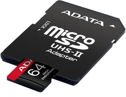 Adata High Endurance microSDXC Memory Card, 64Gb, Class 10 / UHS-1 U3, With Adapter AUSDX64GUI3V30SHA2-RA1