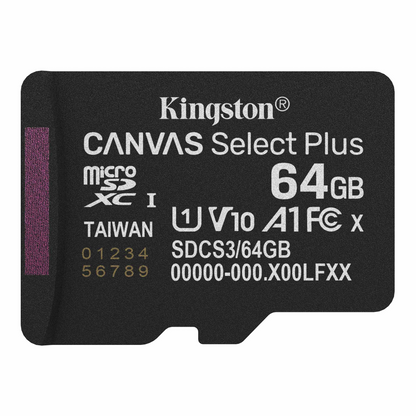 Kingston Canvas Select Plus Android A1 microSDXC Geheugenkaart, 64Gb, Klasse 10 / UHS-1 U1 SDCS3/64GBSP