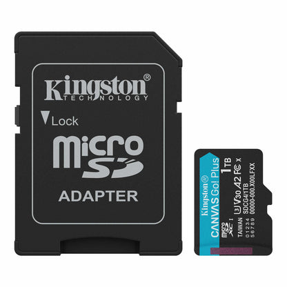 Kingston Canvas Go Plus Android A2 microSDXC Geheugenkaart, 1TB, Klasse 10 / UHS-1 U3, Met Adapter ‎SDCG4/1TB