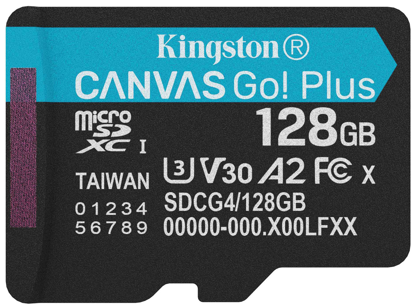 Carte mémoire microSDXC Kingston Canvas Go Plus Android A2, 128Gb, Classe 10 / UHS-1 U3 SDCG4/128GBSP