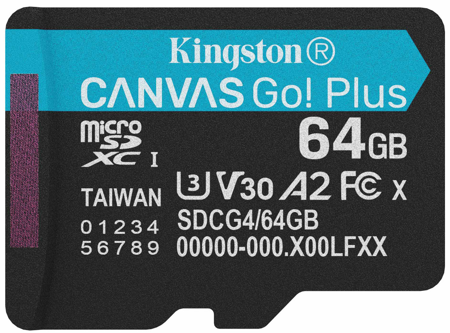 Kingston Canvas Go Plus Android A2 microSDXC Geheugenkaart, 64Gb, Klasse 10 / UHS-1 U3 SDCG4/64GBSP