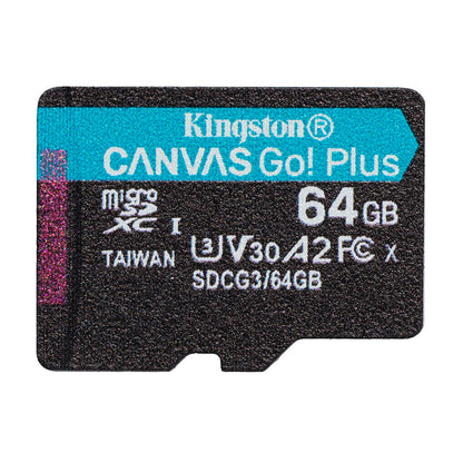 Geheugenkaart microSDXC Kingston Canvas Go Plus, 64Gb, Klasse 10 / UHS-1 U3 SDCG3/64GBSP 