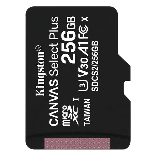 Carte mémoire microSDXC Kingston Canvas Select Plus Android A1, 256 Go, Classe 10 / UHS-1 U1 SDCS2/256GBSP 