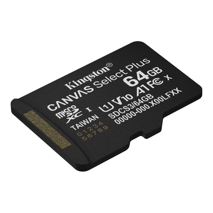 Kingston Canvas Select Plus Android A1 microSDXC Geheugenkaart, 64Gb, Klasse 10 / UHS-1 U1 SDCS3/64GBSP