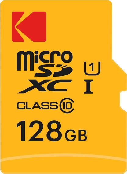 Carte mémoire microSDXC Kodak Premium Performance, 128Gb, Classe 10 / UHS-1 U1, Avec Adaptateur EKMSDM128GXC10K