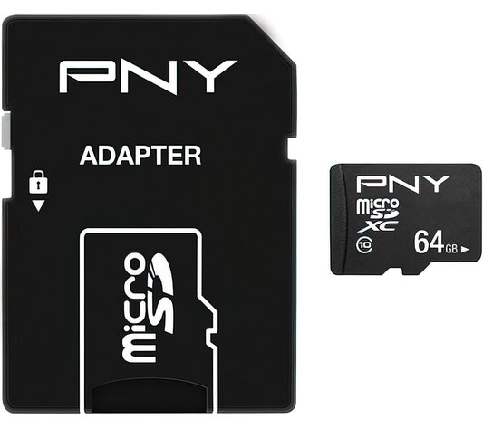 Carte mémoire microSDXC PNY Performance Plus, 64Gb, Classe 10, Avec Adaptateur P-SDU64G10PPL-GE