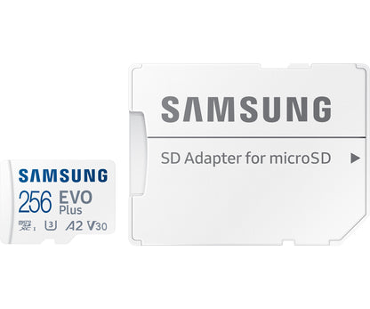 Samsung Evo Plus microSDXC geheugenkaart, 256Gb, Klasse 10 / UHS-1 U3, met Adapter MB-MC256KA/EU MB-MC256KA/EU