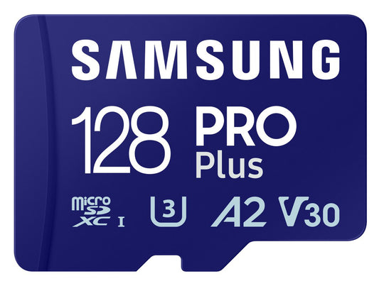 Carte mémoire microSDXC Samsung PRO Plus, 128 Go, Classe 10 / UHS-1 U3, avec lecteur de carte MB-MD128SB/WW