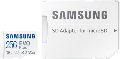 Geheugenkaart microSDXC Samsung Evo Plus, 256Gb, Klasse 10 / UHS-1 U3, met Adapter MB-MC256SA/EU MB-MC256SA/EU 