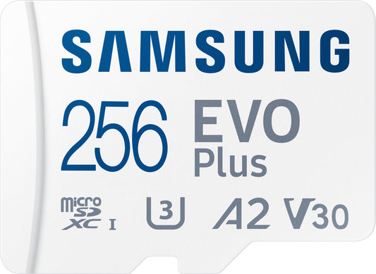 Samsung Evo Plus microSDXC geheugenkaart, 256Gb, Klasse 10 / UHS-1 U3, met Adapter MB-MC256KA/EU MB-MC256KA/EU