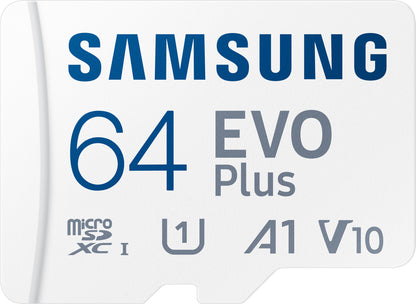 Geheugenkaart microSDXC Samsung Evo Plus, 64Gb, Klasse 10 / UHS-1 U1, Met Adapter MB-MC64KA/EU MB-MC64KA/EU