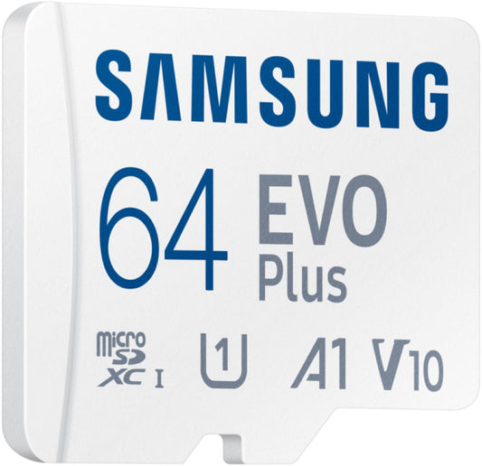 Carte mémoire microSDXC Samsung Evo Plus, 64Gb, Classe 10 / UHS-1 U1, Avec Adaptateur MB-MC64SA/EU