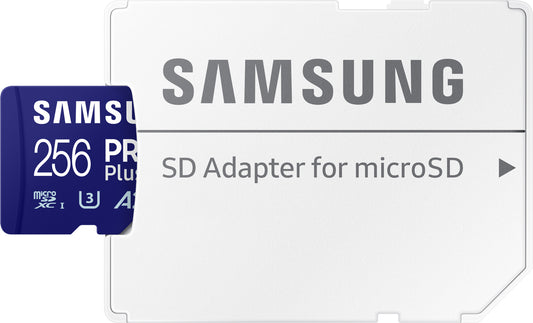 Carte mémoire microSDXC Samsung PRO Plus, 256Gb, Classe 10 / UHS-1 U3, Avec Adaptateur MB-MD256SA/EU