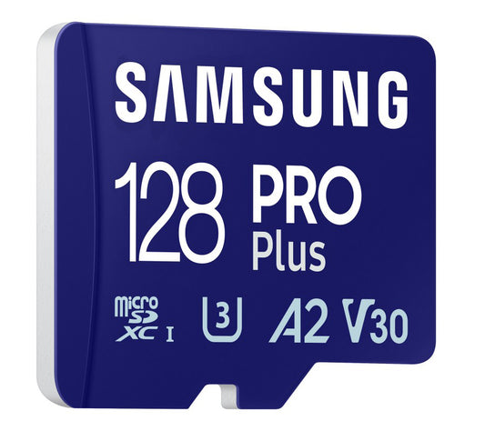 Carte mémoire microSDXC Samsung PRO Plus, 128 Go, Classe 10 / UHS-1 U3, avec lecteur de carte MB-MD128SB/WW