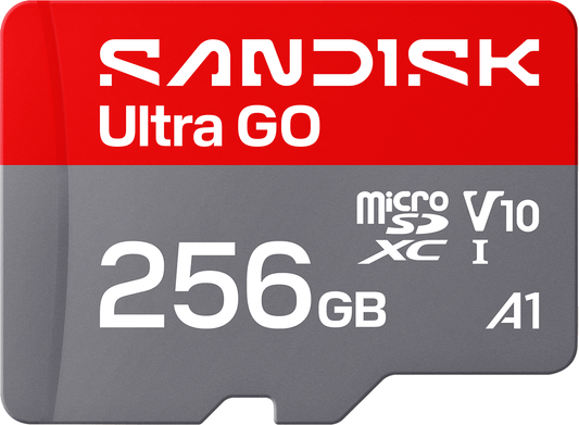 microSDXC Geheugenkaart SanDisk Ultra GO Android A1, 256Gb, Klasse 10 / UHS-1 U1 SDSQUGN-256G-GN6MN