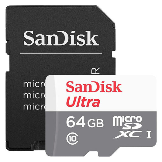SanDisk Ultra microSDXC Geheugenkaart, 64Gb, Klasse 10, Met Adapter SDSQUNR-064G-GN6TA