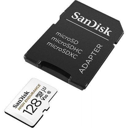 SanDisk High Endurance microSDXC Geheugenkaart, 128Gb, Klasse 10 / UHS-1 U3, Met Adapter SDSQQNR-128G-GN6IA