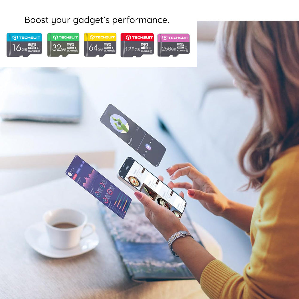 Techsuit microSDXC Geheugenkaart THCM26, 128Gb, Klasse 10, Met Adapter