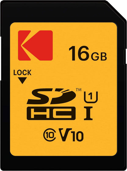 SDHC Geheugenkaart Kodak Premium Performance, 16Gb, Klasse 10 / UHS-1 U1 EKMSD16GHC10K